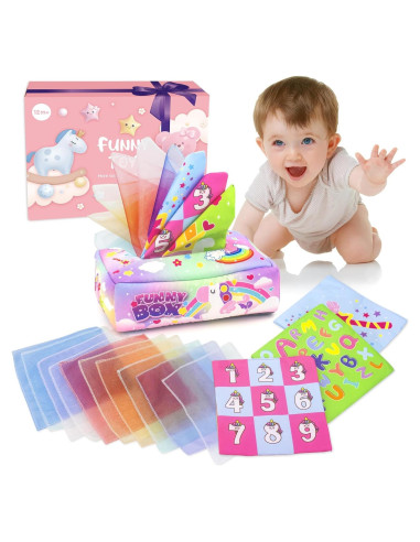 Juguete de Caja de Pañuelos Seveclotree para Bebés 12 Meses