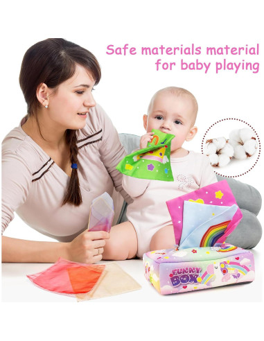 Juguete de Caja de Pañuelos Seveclotree para Bebés 12 Meses