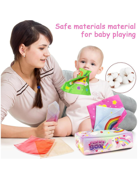 Juguete de Caja de Pañuelos Seveclotree para Bebés 12 Meses