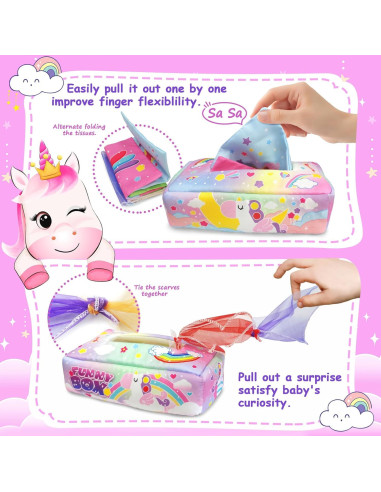 Juguete de Caja de Pañuelos Seveclotree para Bebés 12 Meses
