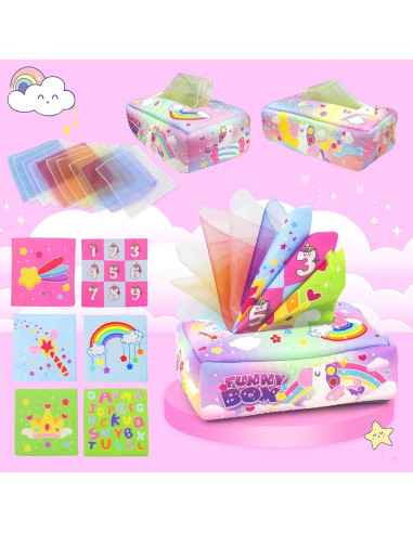 Juguete de Caja de Pañuelos Seveclotree para Bebés 12 Meses