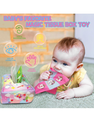 Juguete de Caja de Pañuelos Seveclotree para Bebés 12 Meses