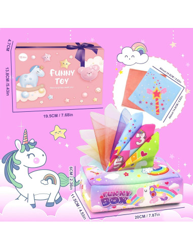 Juguete de Caja de Pañuelos Seveclotree para Bebés 12 Meses