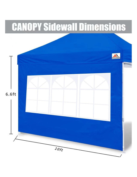 Pared Lateral con Ventana SCOCANOPY 3 Paquetes 3x3m Azul