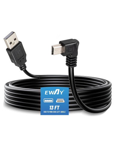 Cable de Alimentación Mini USB EWAY 4m Ángulo Izquierdo para Dashcam