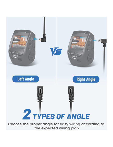 Cable de Alimentación Mini USB EWAY 4m Ángulo Izquierdo para Dashcam