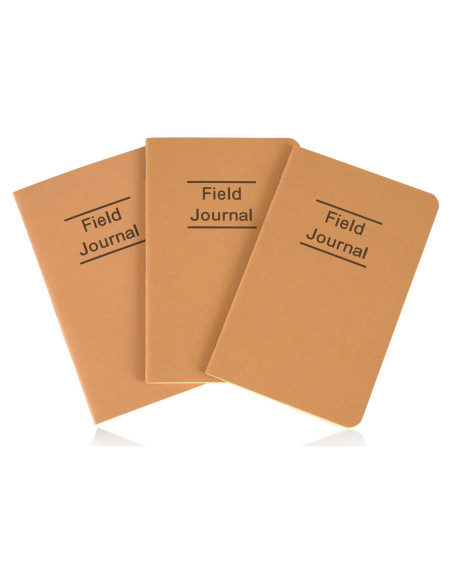 Diario de Campo GSM Brands - Paquete de 3 Cuadernos Kraft