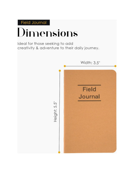 Diario de Campo GSM Brands - Paquete de 3 Cuadernos Kraft