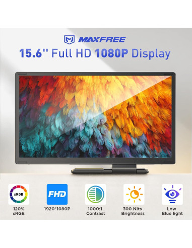 Maxfree S6 Extensor de Pantalla Triple 15.6" 1080P FHD