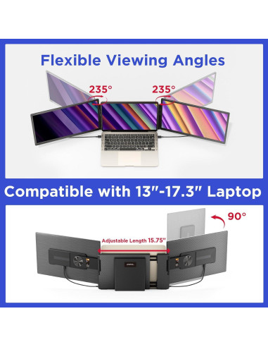 Maxfree S6 Extensor de Pantalla Triple 15.6" 1080P FHD