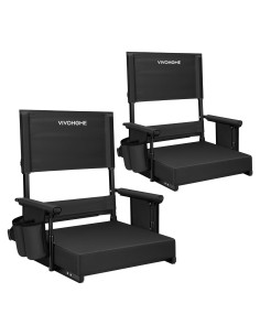 Sillas de Estadio VIVOHOME Ajustables con Cojín y Portavasos - 2 Pzas