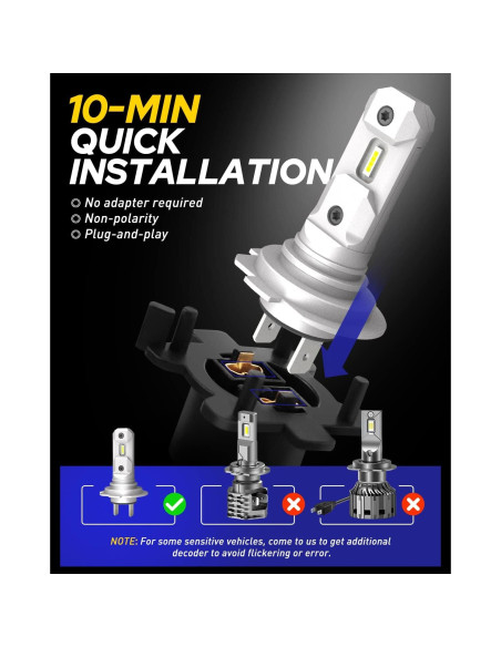 Bombilla H7 AUTOONE Súper Brillante 6500K Paquete de 2