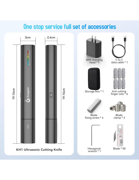 Cuchillo Cortador Ultrasónico Kniceo KH1 30W 50 Cuchillas