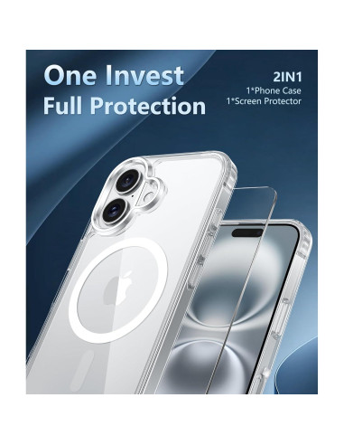 Funda Transparente FNTCASE para iPhone 16 - Grado Militar