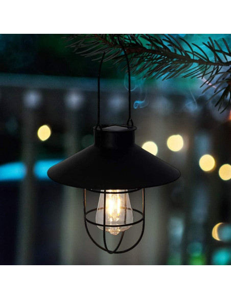 Lámpara Solar Colgante Pearlstar Negra LED Edison 21.5x21.5cm Lámpara Solar Colgante Pearlstar Negra LED Edison 21.5x21.5cm