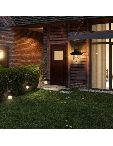 Lámpara Solar Colgante Pearlstar Negra LED Edison 21.5x21.5cm