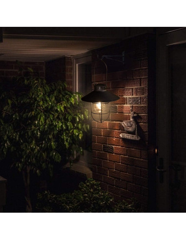 Lámpara Solar Colgante Pearlstar Negra LED Edison 21.5x21.5cm