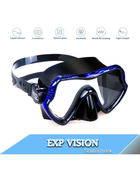 Máscara de Buceo Snorkel EXP VISION EX-1500 Azul 180