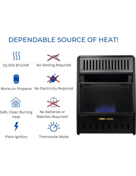 Calefactor a Gas Propano ProCom ML100TBAHR 10000 BTU Negro