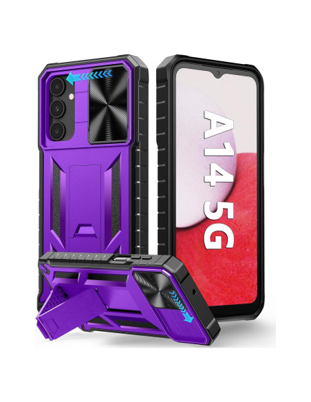 Funda FNTCASE para Samsung Galaxy A14-5G Resistente Púrpura Funda FNTCASE para Samsung Galaxy A14-5G Resistente Púrpura
