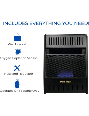 Calefactor a Gas Propano ProCom ML100TBAHR 10000 BTU Negro