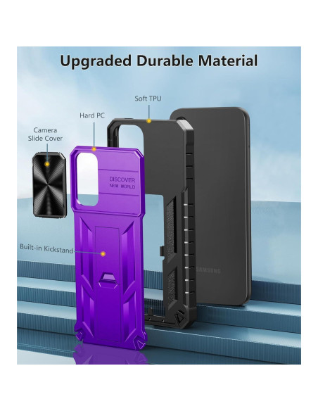 Funda FNTCASE para Samsung Galaxy A14-5G Resistente Púrpura Funda FNTCASE para Samsung Galaxy A14-5G Resistente Púrpura