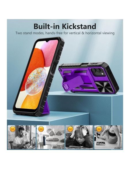 Funda FNTCASE para Samsung Galaxy A14-5G Resistente Púrpura Funda FNTCASE para Samsung Galaxy A14-5G Resistente Púrpura
