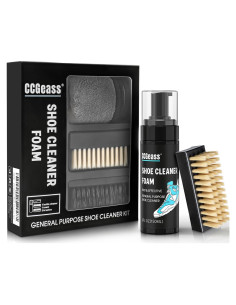 Kit de Limpiador de Zapatos CCGeass con 2 Cepillos y Toalla