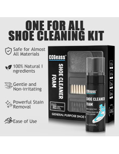 Kit de Limpiador de Zapatos CCGeass con 2 Cepillos y Toalla 2