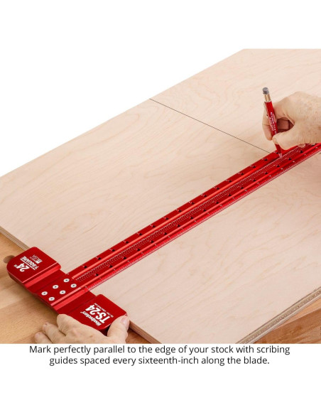 Escuadra T de Precisión Woodpeckers 60 cm con Guías de Marcado