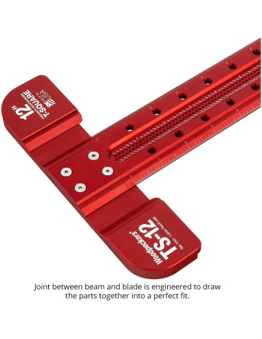 Escuadra T de Precisión Woodpeckers 60 cm con Guías de Marcado