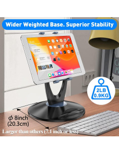 Soporte Ajustable para Tablet DeskLogics TS-8B - 6 a 13 pulgadas - Negro 2