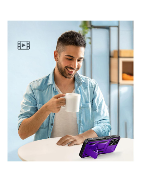 Funda FNTCASE para Samsung Galaxy A14-5G Resistente Púrpura Funda FNTCASE para Samsung Galaxy A14-5G Resistente Púrpura