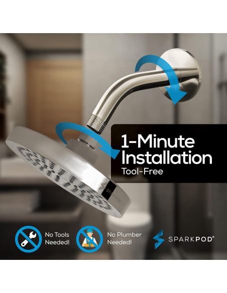 Cabezal de Ducha de Lluvia SparkPod 15.24 cm + Brazo 15.24 cm