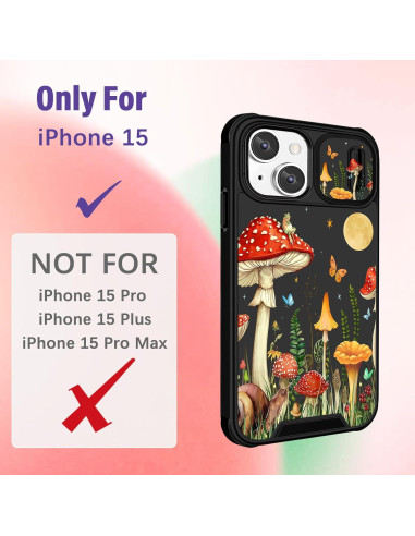 Funda para iPhone 15 Funermei Mariposa Luna Soporte Anillo