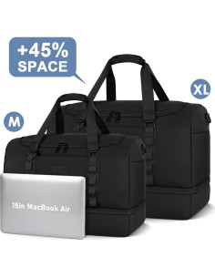 Bolsa de Viaje ETRONIK XL Negra con Compartimento para Zapatos 2