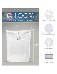 Bolsas de Basura para Auto PPB - 50 Pcs Blancas 9x30 cm 2