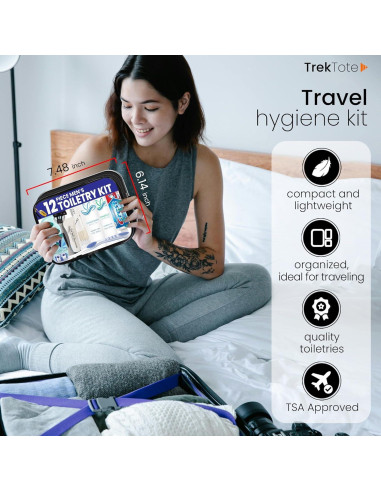 Kit de Aseo de Viaje Trektote - Set de 12 Piezas TSA