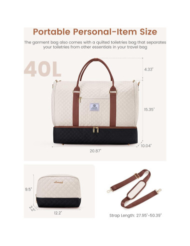 Bolsa de Ropa LOVEVOOK 2 en 1 para Mujeres Impermeable 53L