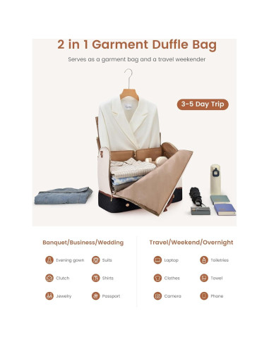 Bolsa de Ropa LOVEVOOK 2 en 1 para Mujeres Impermeable 53L