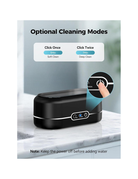 Limpiador Ultrasónico de Joyas Miorcols 12oz 48KHz Negro