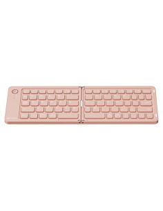 Teclado Bluetooth Plegable Veout E4 Rosa Ultra Delgado