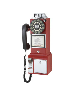 Teléfono Público Vintage Crosley CR56-RE Rojo 1950