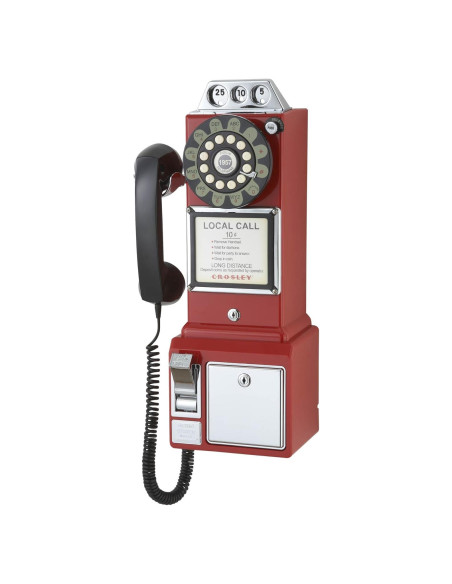 Teléfono Público Vintage Crosley CR56-RE Rojo 1950