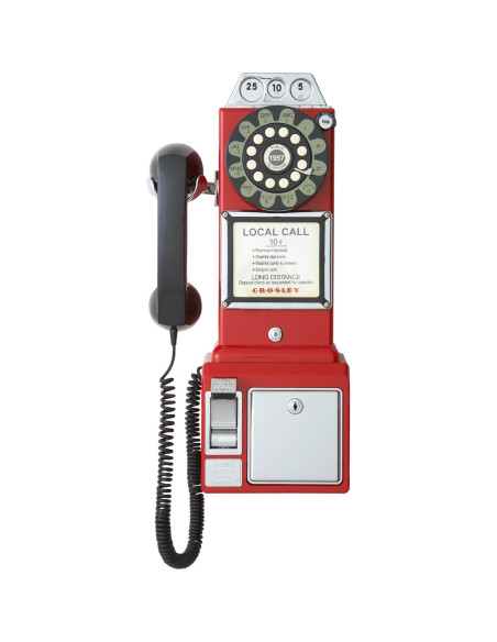 Teléfono Público Vintage Crosley CR56-RE Rojo 1950