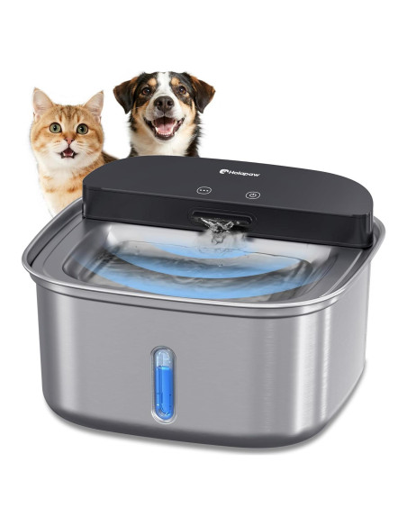 Fuente de Agua Inalámbrica para Gatos Holapaw 3.78L Acero Inoxidable