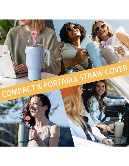 15 Tapas de Silicona DALOO para Pajitas 10 mm Multicolor