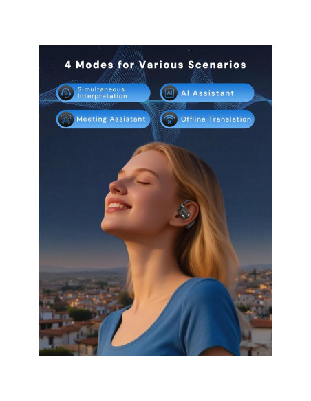 Auriculares Traductores AI PowerlotZero Bluetooth 5.4 145 Idiomas