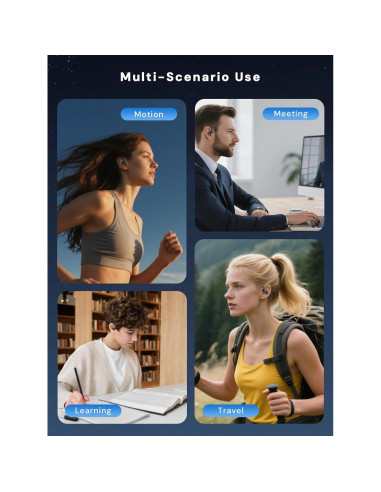 Auriculares Traductores AI PowerlotZero Bluetooth 5.4 145 Idiomas