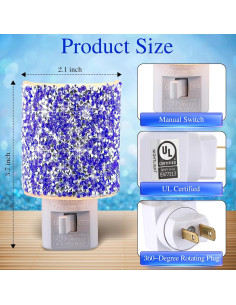 Luz Nocturna LED Hohean de Cristal 7.62x9.4cm Azul 2